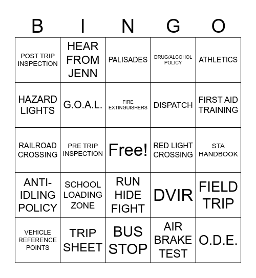 STA STARTUP BINGO Card