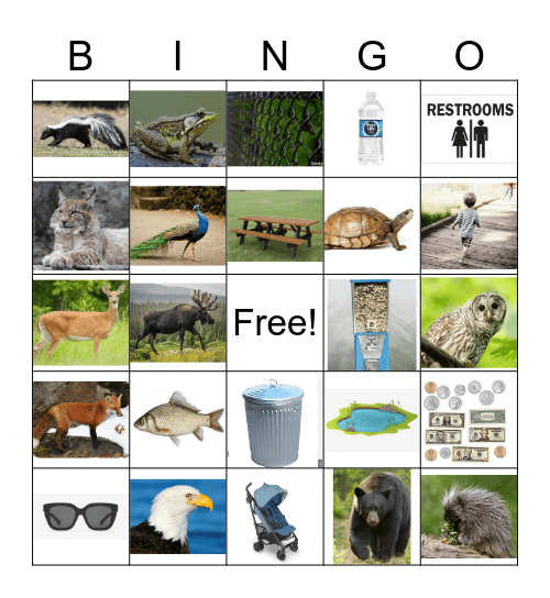 Maine Wildlife Park Bingo Card