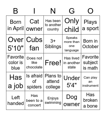 Garcia Bingo Card