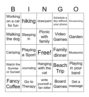 Work-Life Balance - The life edition Bingo Card