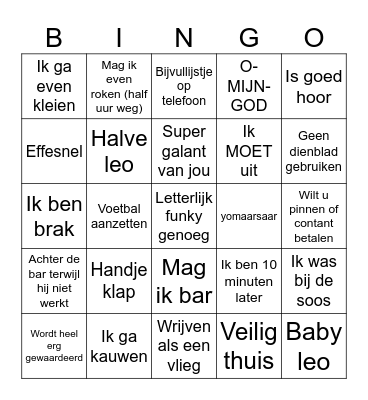 Noël Bingo Card