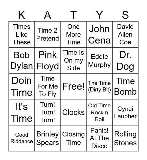 TIME BINGO Card