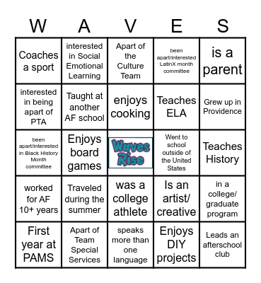 PAMS Bingo :) Bingo Card