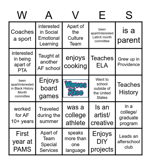 PAMS Bingo :) Bingo Card