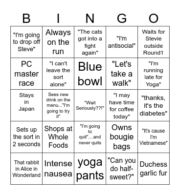 Pauline Bingo Card