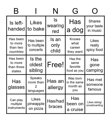 Icebreaker Bingo: Find Someone Who Bingo Card