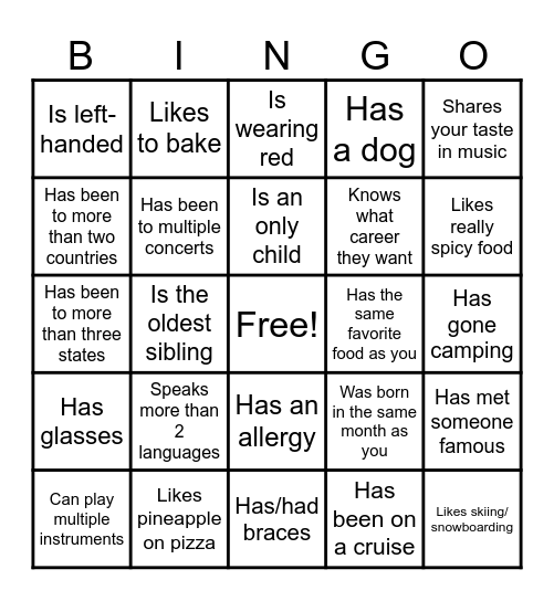 Icebreaker Bingo: Find Someone Who Bingo Card