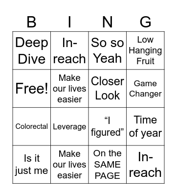 What did he say??? Bingo Card