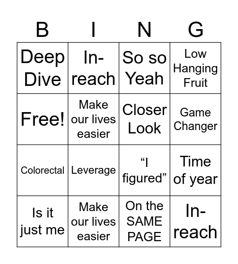 What did he say??? Bingo Card