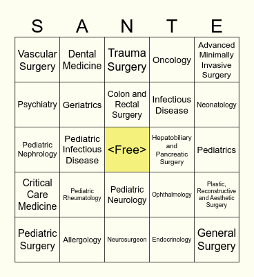 SAMPLE BINGO CARD Bingo Card