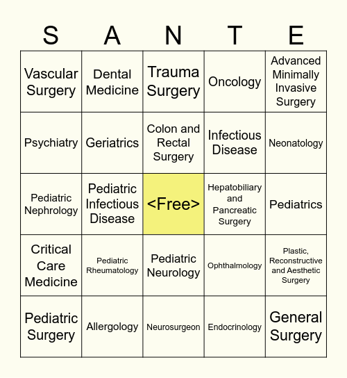 SAMPLE BINGO CARD Bingo Card