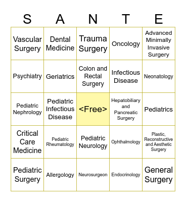 SAMPLE BINGO CARD Bingo Card