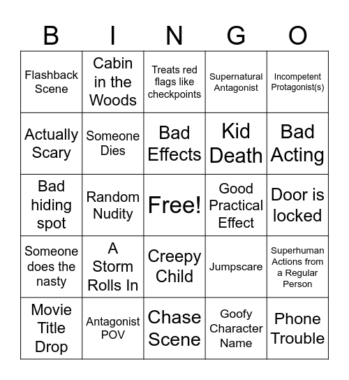 "Horror" Bingo2 Bingo Card