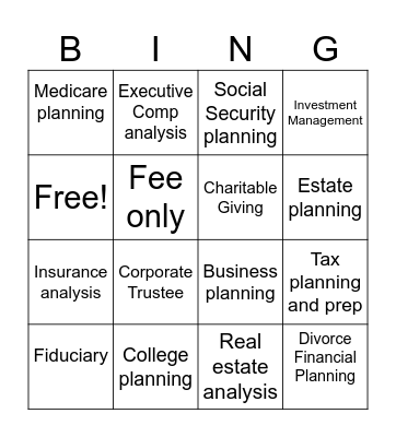 EP Wealth Bingo Card