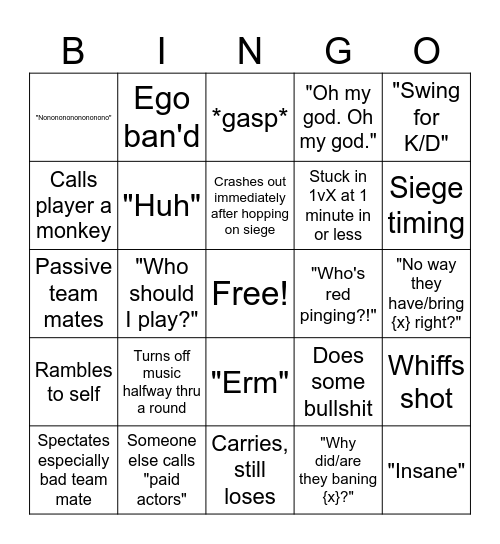 Joops cope card Bingo Card