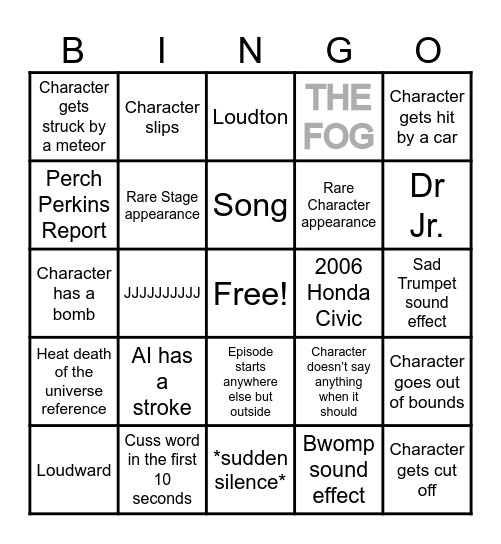 AI sponge bingo Card