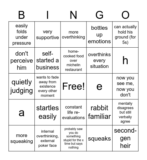 Orpheus Bingo Card
