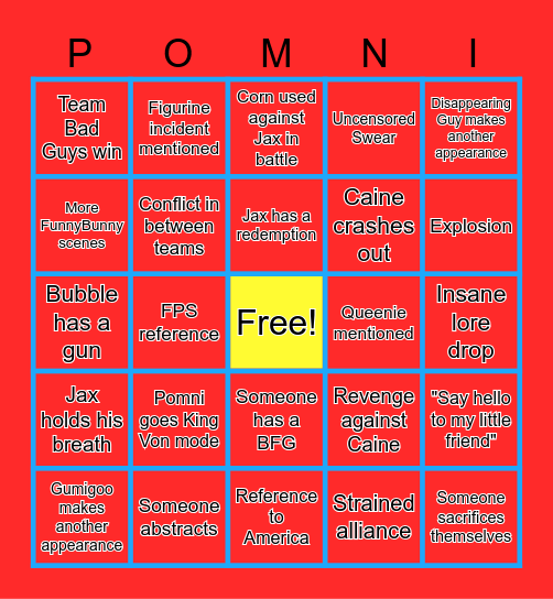 Episode 6 TADC Bingo Card