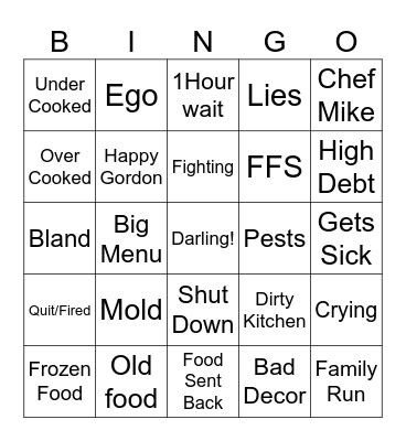 Darling's Bingo Card