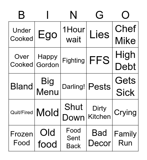 Darling's Bingo Card