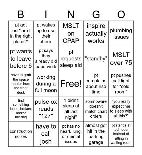 Here We Go Again Bingo Card