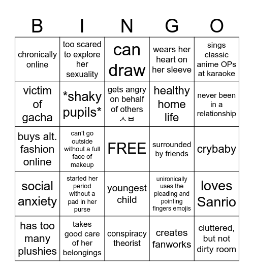Minji Bingo Card