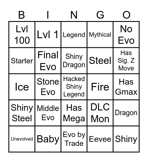 Suprise Trade Bingo Card