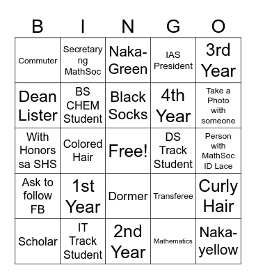 HUMAN BINGO Card