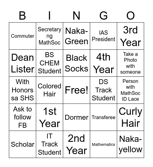 HUMAN BINGO Card