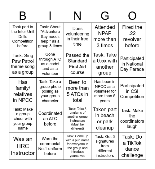 Area 2 ATC 2025 Bingo Card