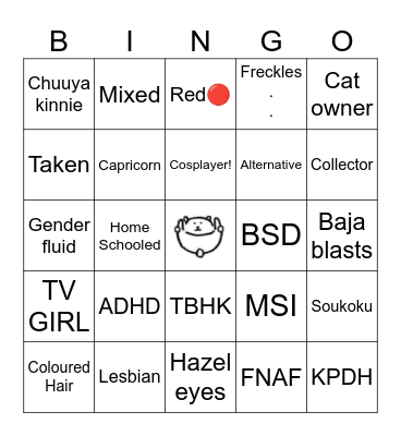 CHERIES BINGO!! Bingo Card