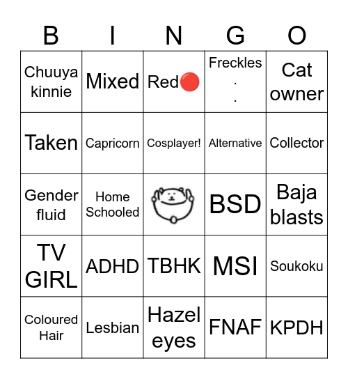 CHERIES BINGO!! Bingo Card