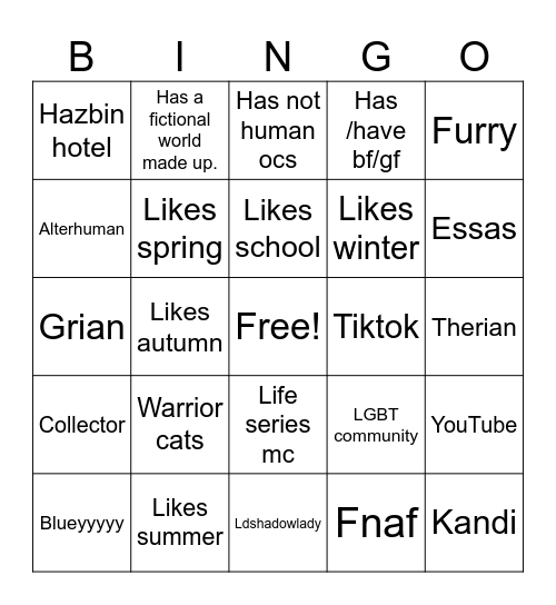 Hehe Bingo Card