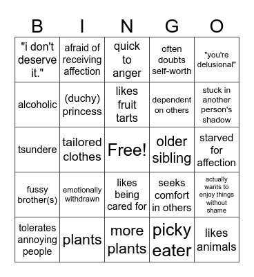 Amaris Bingo Card