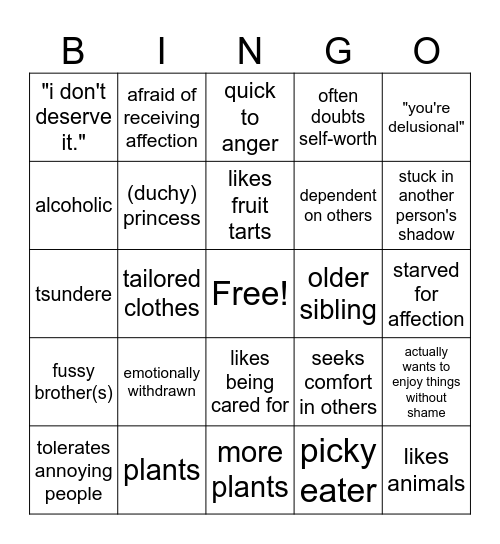 Amaris Bingo Card