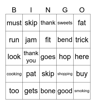 Pat the pig's book Bingo Card