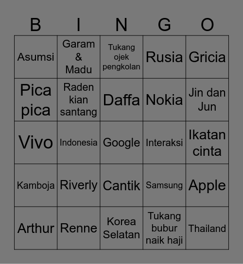 Bingo Card