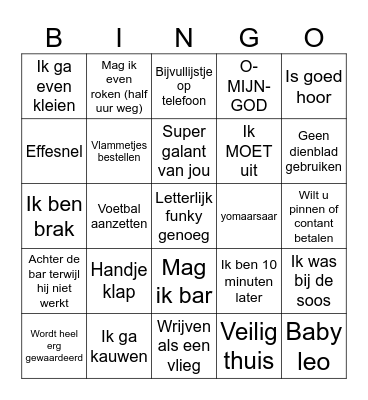 Noël Bingo Card