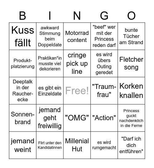 Princess Charming Bingo Card