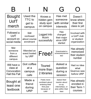 2025 URP BINGO Card