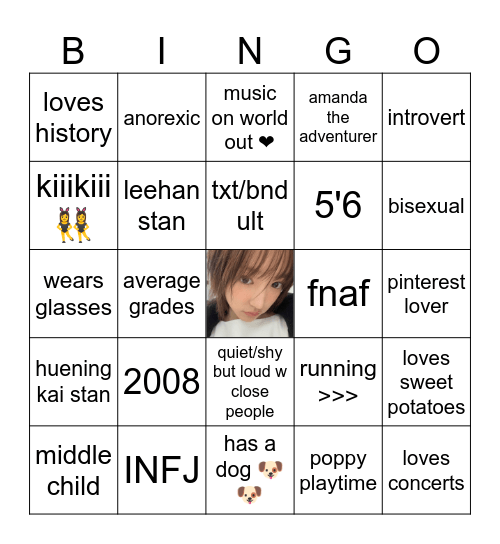 angelinas bingo Card