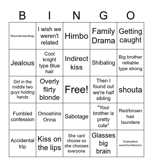 Shibal Bingo Card