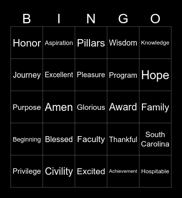 Opening Meeting Bingo Card