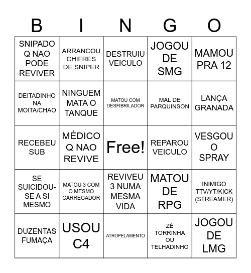 BF 6 Bingo Card