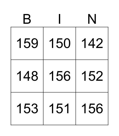How tall are you? Bingo Card