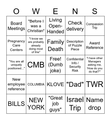 Bingo Card