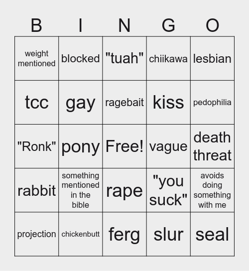 HAWK TUAH BINGO 3.0 Bingo Card