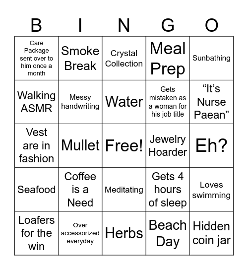 Zephyrus Bingo Card