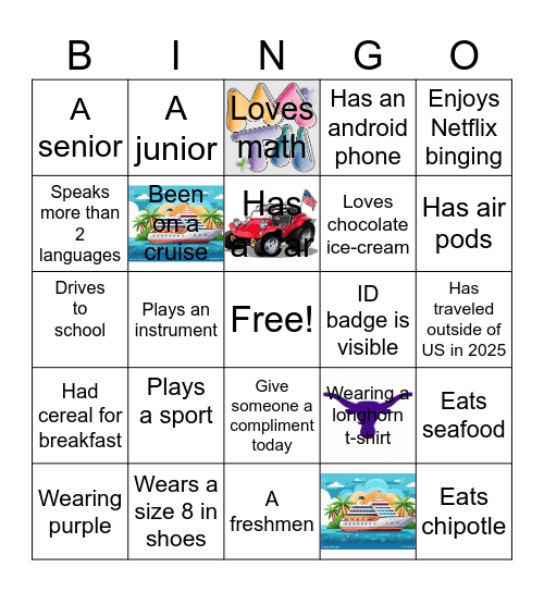 Human Bingo Card