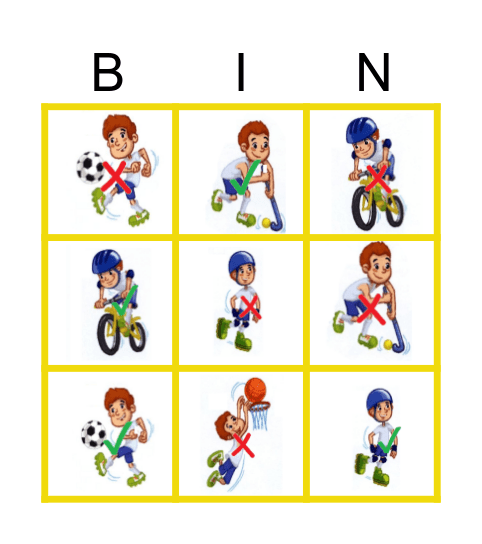 SPORTS: CAN/CAN'T Bingo Card